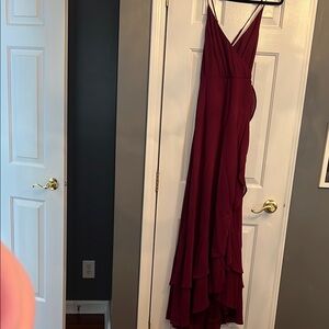 Lulu's Red and Black Sleeveless Gown for Weddings (worn once)